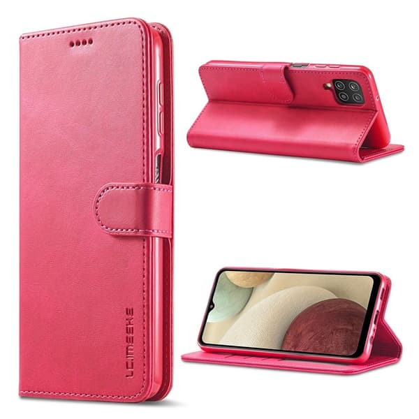 LC.IMEEKE Samsung Galaxy A12 5G flip etui - Pink Pink