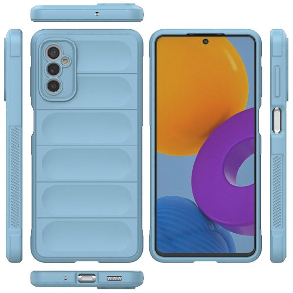 Mjukt greppformat Samsung Galaxy M52 5G skal - Blå Blå