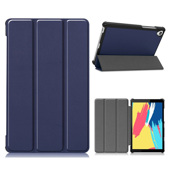 Lenovo Tab M8 cool tri-fold læder flip case - Mørkeblå Blue