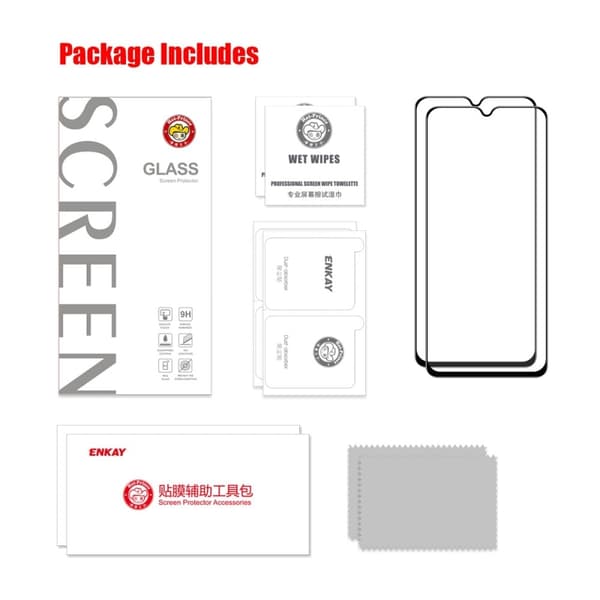 2-pack HAT PRINCE Nokia C300 skärmskydd i 0.26 mm glas Transparent