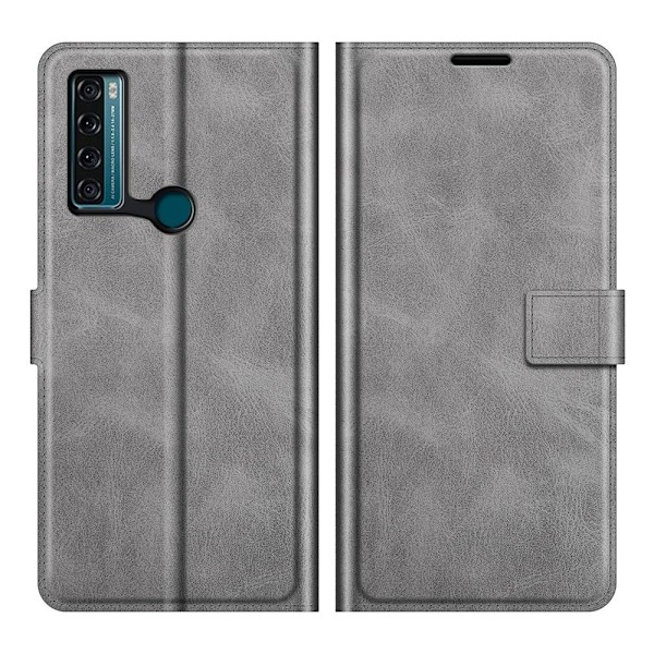 Lompakko Nahkakotelo For Tcl 20 Se - Harmaa Silver grey