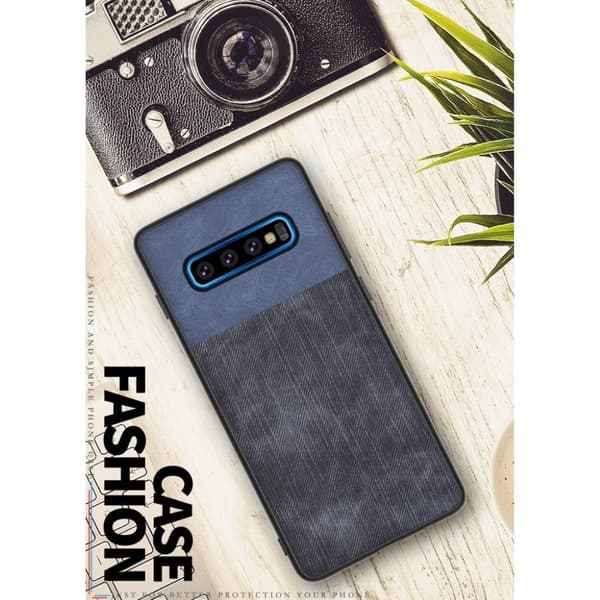 Samsung Galaxy S10 Plus jeans stoff deksel - Blå / Mørkeblå Blue