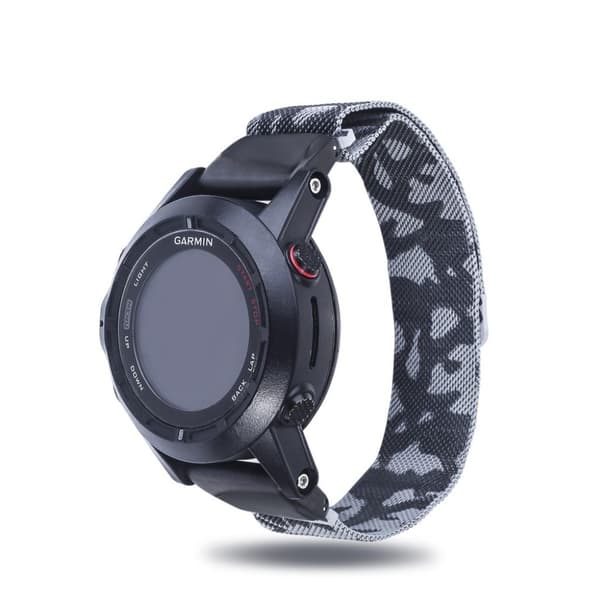 Garmin Fenix 5X milanesisk urrem i rustfrit stål - kamuflage grå Silver grey