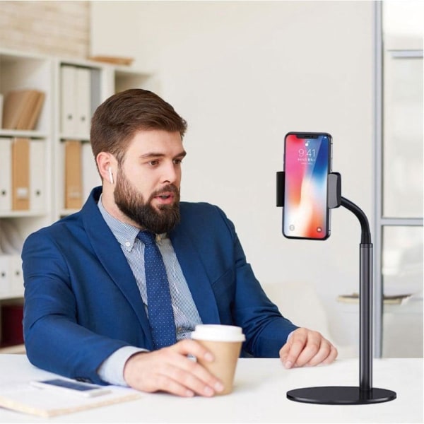 Universal rotatable phone and tablet stand Svart