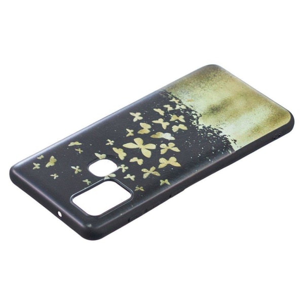 Imagine Samsung Galaxy A21s Etui - Sommerfugl Gold