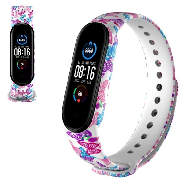 Xiaomi Mi Band 5 viileä kuviokellonauha - Perhonen Multicolor