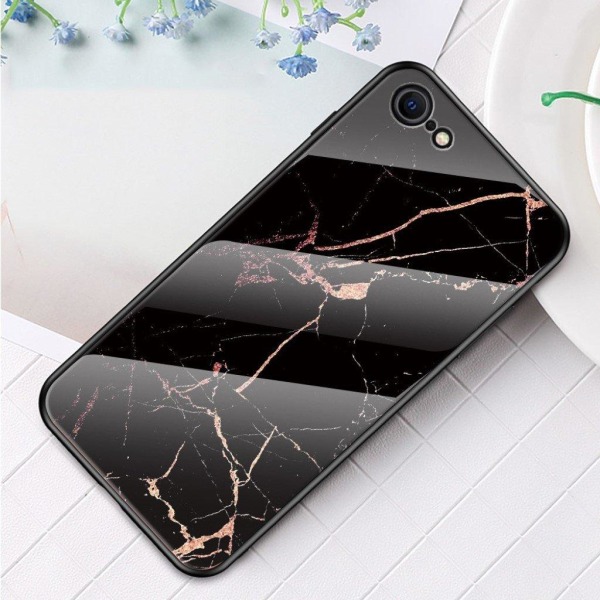 Fantasy Marble iPhone SE 2020 kuoret - Musta / Kulta Black