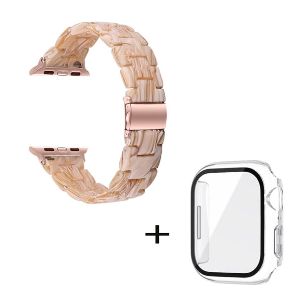 Apple Watch SE 2022 (44mm) urrem med 3 perler i resin med klart White