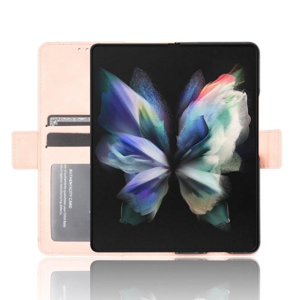 Modernt Samsung Galaxy Z Fold3 5G fodral med plånbok - Rosa Rosa