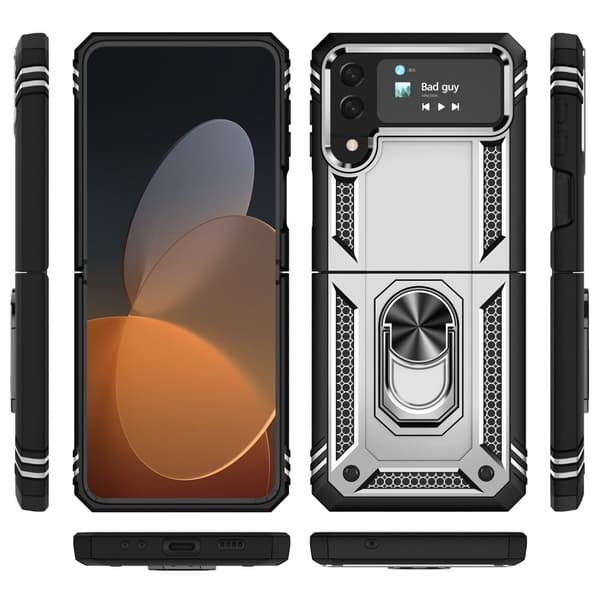 Bofink Combat Samsung Galaxy Z Flip4 Suojakotelo - Hopea Silver grey