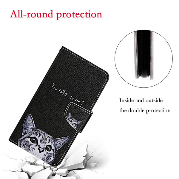 Wonderland Samsung Galaxy Note 20 Ultra Flip Etui - Kat og Bogstaver Silver grey