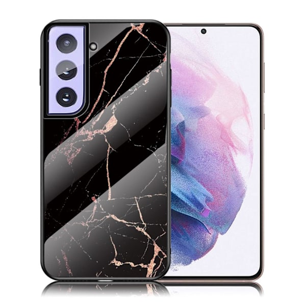 Fantasy Marble Samsung Galaxy S21 Plus Deksel - Gold Black Black