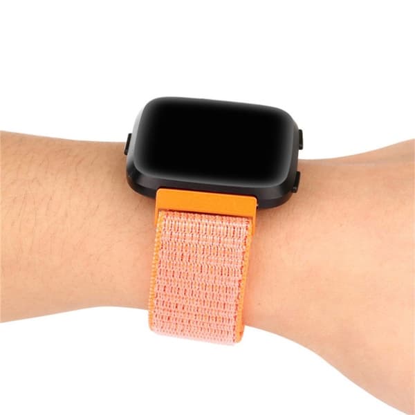 FitBit Versa Nailon Vaihtoranneke Tarra Kiinnitys - Oranssi Orange