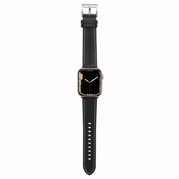 Apple Watch Series 8 (41mm) klockarmband i äkta läder - Svart Svart