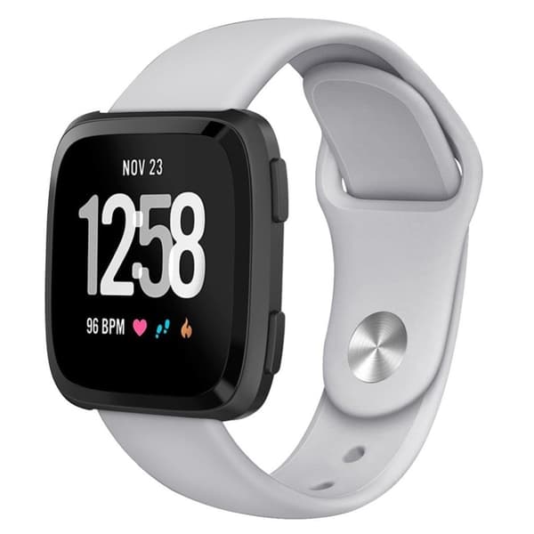 Fitbit Versa Lite Silikon Klokkereim - Størrelse: S / Grå Silver grey