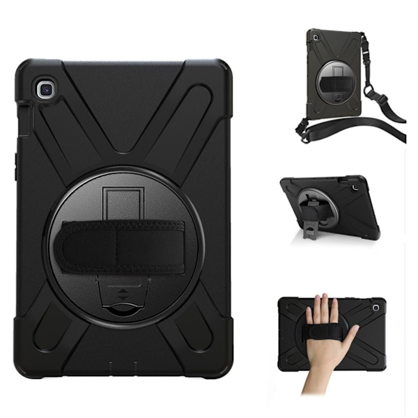 Samsung Galaxy Tab S5e 360 graders X-Shape kombinationsfodral i silikon - Svart Svart