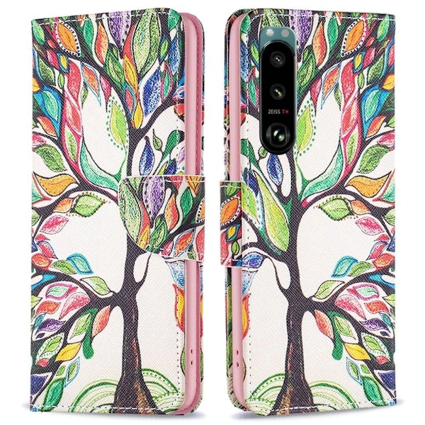 Wonderland Sony Xperia 5 III flip kuoret - Elämän Puu Multicolor