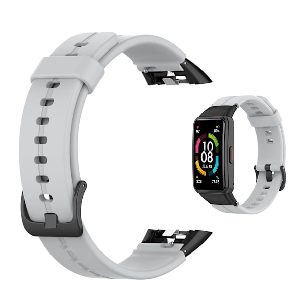 Honor Band 6 justerbar silikone urrem - Grå Silver grey