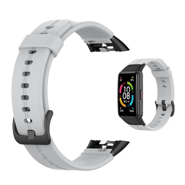 Honor Band 6 säädettävä silikoninen ranneke - Harmaa Silver grey