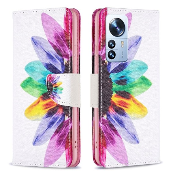 Wonderland Xiaomi 12 Pro flip etui - Solsikke Multicolor