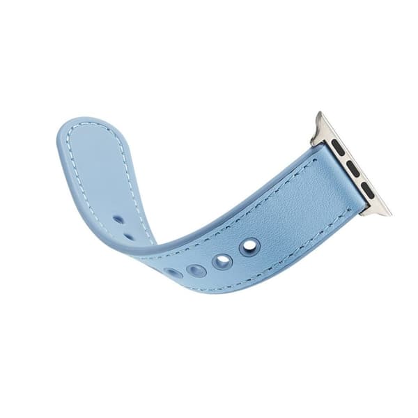 Apple Watch serie 4 44mm ægte læderurrem - blå Blue