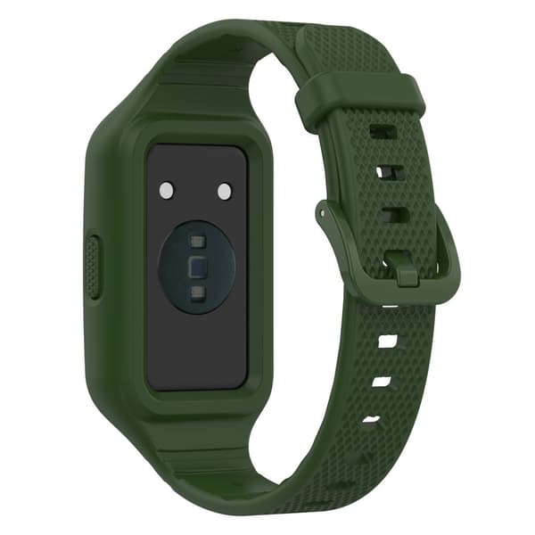Huawei Band 8 / 7 / 6 silikonrem med skydd - Militärgrön Grön