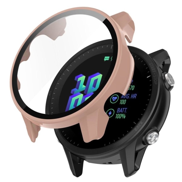 Garmin Forerunner 955 protective cover with tempered glass - Sak Pink