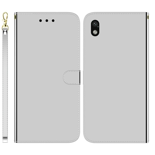 Mirror Sony Xperia Ace III flip case - Hopea Silver grey