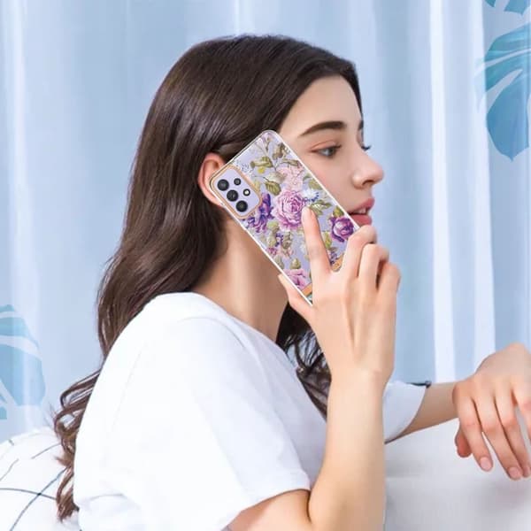 Supertunt och tåligt mjukpärmfodral för Samsung Galaxy A23 - Blå Ros Blå