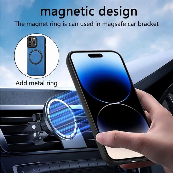 Magnetisk telefonveske i førsteklasses PU-lær for iPhone 15 Pro - Rosa Pink