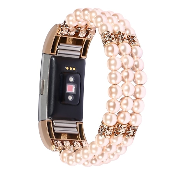 Fitbit Charge 2 stretchig pärlsmyckesrem - Rosa Rosa