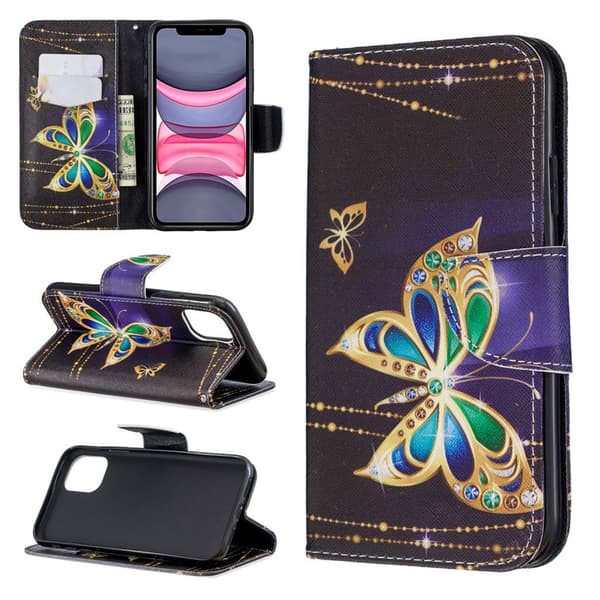 Wonderland iPhone 11 Veske - Krystallsommerfugler Multicolor