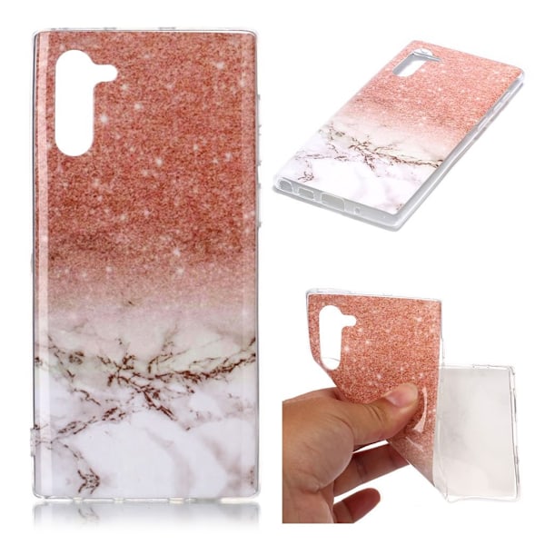 Marmormotiv Samsung Galaxy Note 10 skal - Plommon / Vit Marmor Vit
