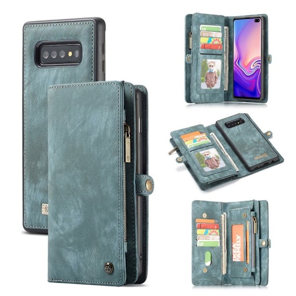 Caseme Samsung Galaxy s10 Plus Multifunksjonelt Skinnetui - Blå Blue