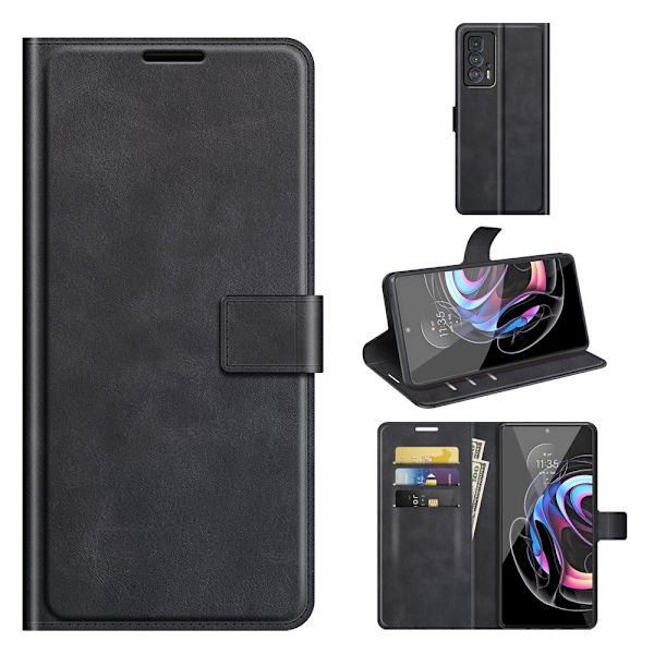 Wallet-style Læder Etui til Motorola Edge 20 Pro - Sort Black