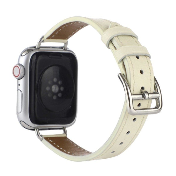 Apple Watch 42mm - 44mm screw design leather watch strap - White Vit