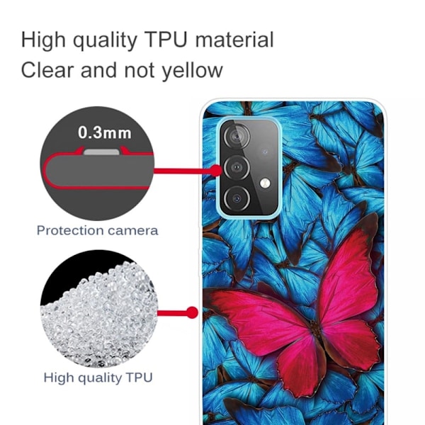 Butterfly Samsung Galaxy A23 nahkakotelo - Punainen Perhonen Red