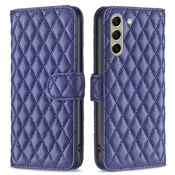 Rhombus mat Samsung Galaxy S21 FE flip etui - Blå Blue