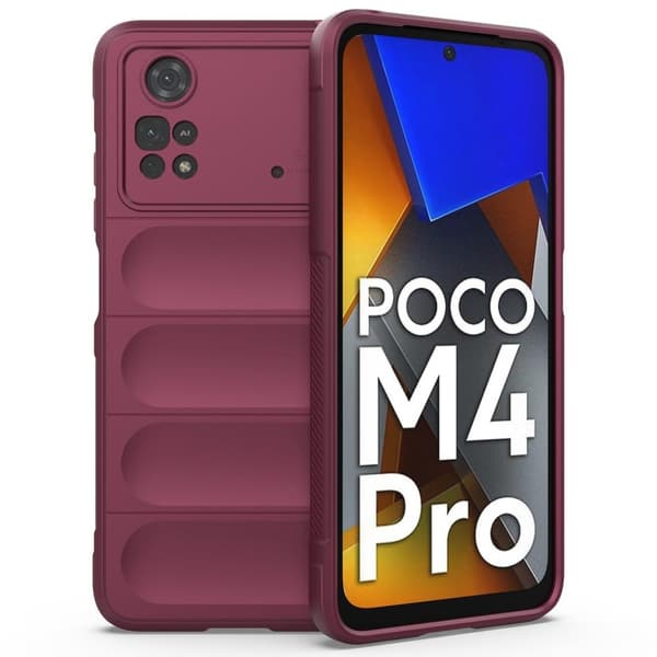Deksel med mykt grep for Xiaomi Poco M4 Pro - Vinrød Red