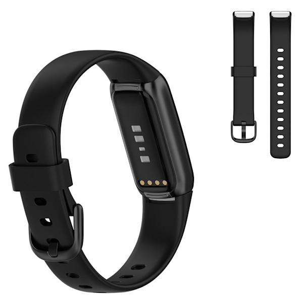 Fitbit Luxe enkel silikone-urrem - Sort / Størrelse: L Black