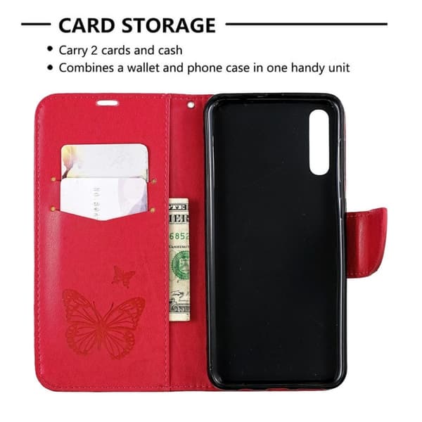 Butterfly Samsung Galaxy A50 veske - Rose Pink