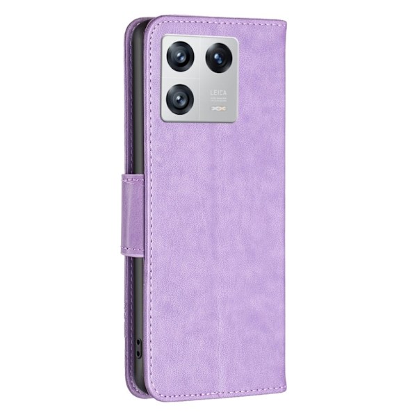 Butterfly läder Xiaomi 13 fodral - Lila Lila