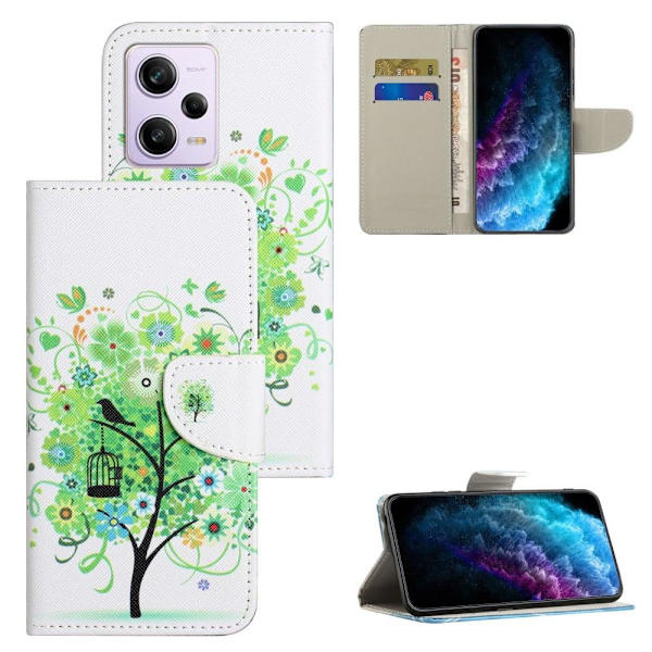 Wonderland Xiaomi Poco X5 Pro / Redmi Note 12 Pro / 12 Pro Speed Läppäkotelo - Vihreä Puu Green