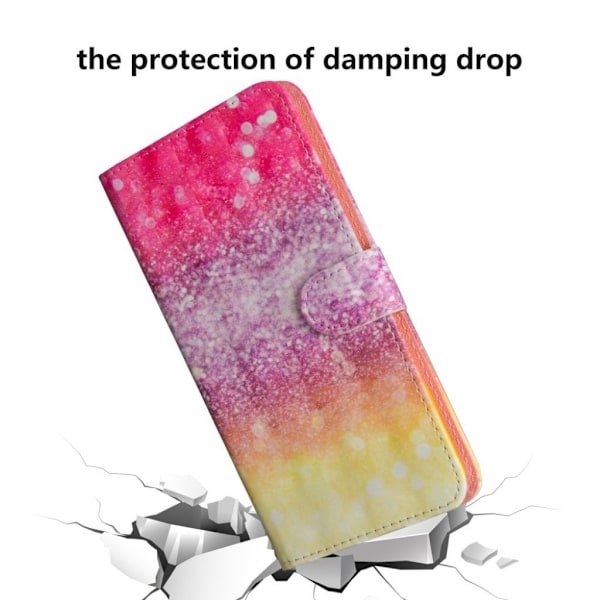 Samsung Galaxy S10e vaalea piste koriste nahkainen flip Suojakotelo - Glitteri Elementtejä Multicolor