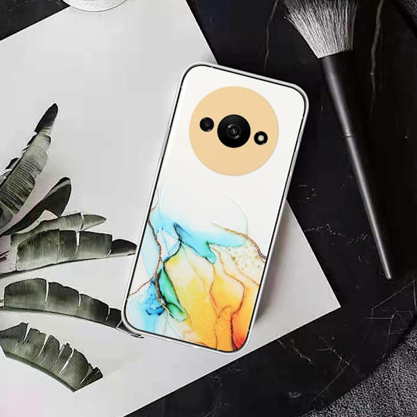 Marmordesign Xiaomi Redmi A3 deksel - Gul Yellow