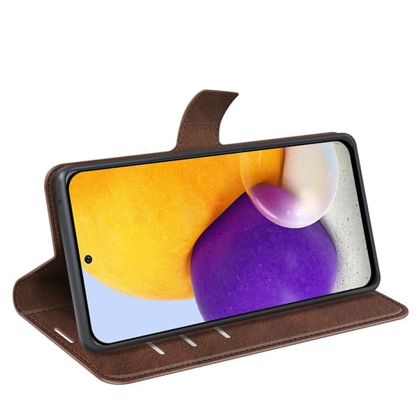 Læderetui med Pung til Samsung Galaxy A73 - Brun Brown
