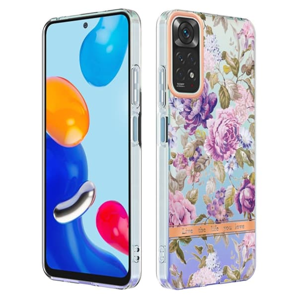 Supertyndt og holdbart softcover til Xiaomi Redmi Note 11S / Note 11 - Lilla Pæon Multicolor