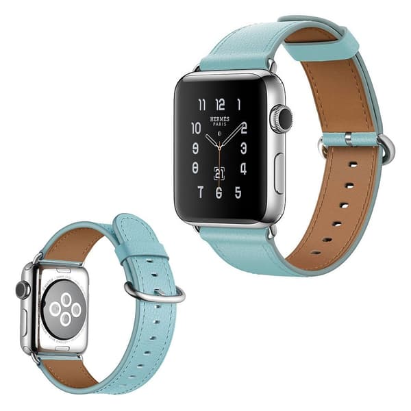 Apple Watch Series 5 40mm læder ægte læder Urrem - Blå Blue