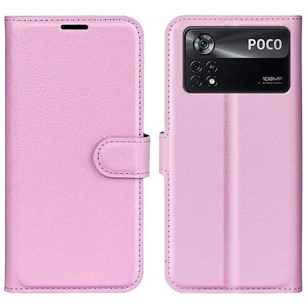 Klassisk Xiaomi Poco X4 Pro 5G flip etui - Pink Pink