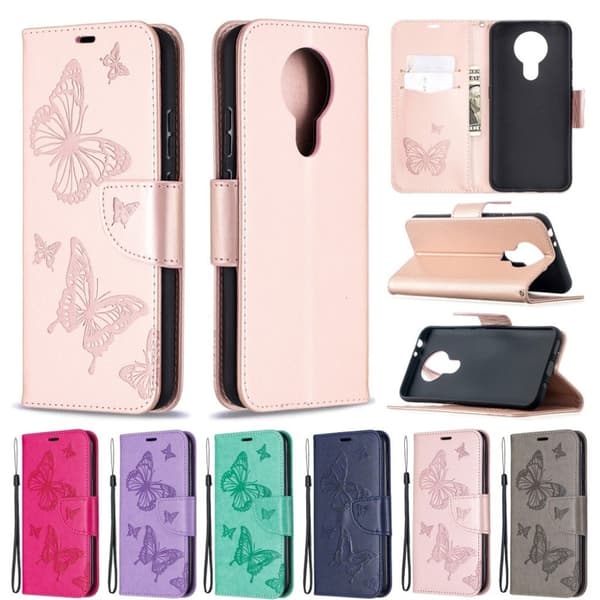 Butterfly Nokia 3.4 Flippetui - Rose Gull Pink